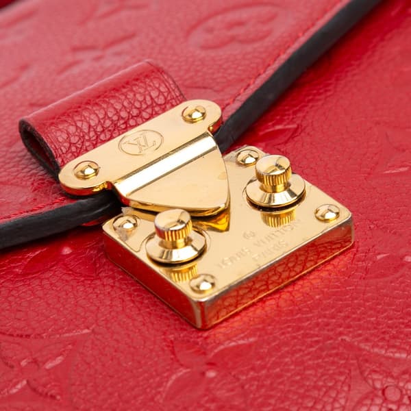 Pre-owned Louis Vuitton Monogram Empreinte Pochette Metis Red