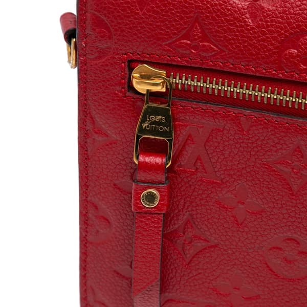 Pre-owned Louis Vuitton Monogram Empreinte Pochette Metis Red