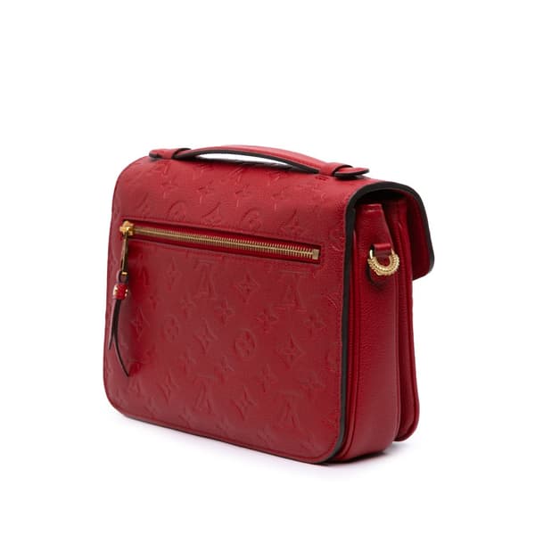 Pre-owned Louis Vuitton Monogram Empreinte Pochette Metis Red