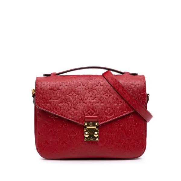 Pre-owned Louis Vuitton Monogram Empreinte Pochette Metis Red