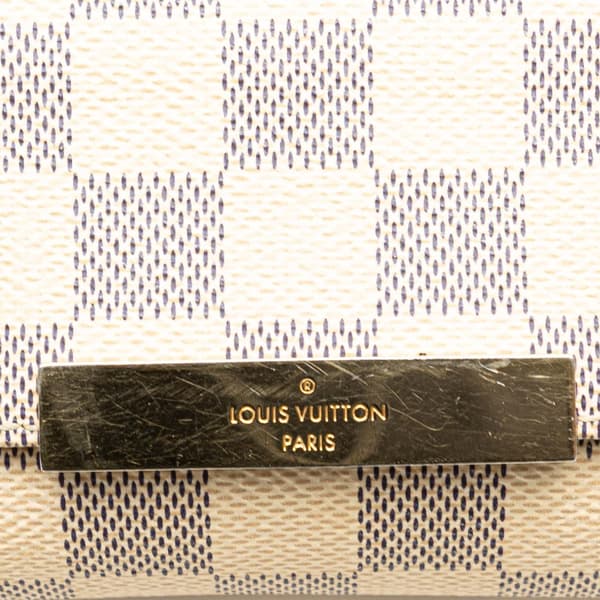 Pre-owned Louis Vuitton Damier Azur Favorite PM White