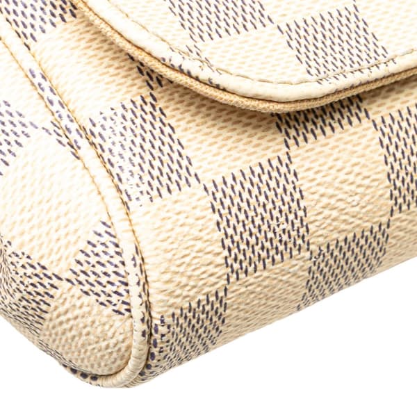 Pre-owned Louis Vuitton Damier Azur Favorite PM White