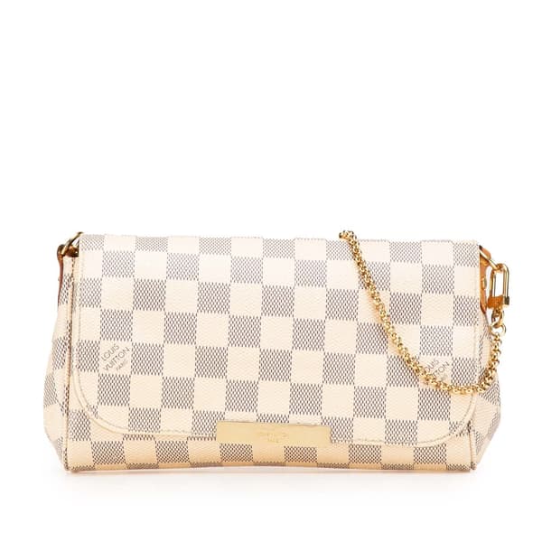 Pre-owned Louis Vuitton Damier Azur Favorite PM White
