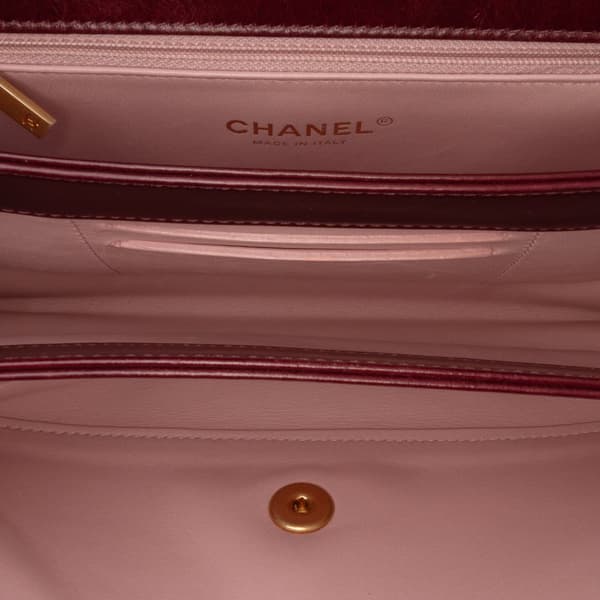 Pre-owned Chanel Small Aged Calfskin Straight Lined Flap Red