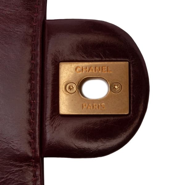 Pre-owned Chanel Small Aged Calfskin Straight Lined Flap Red