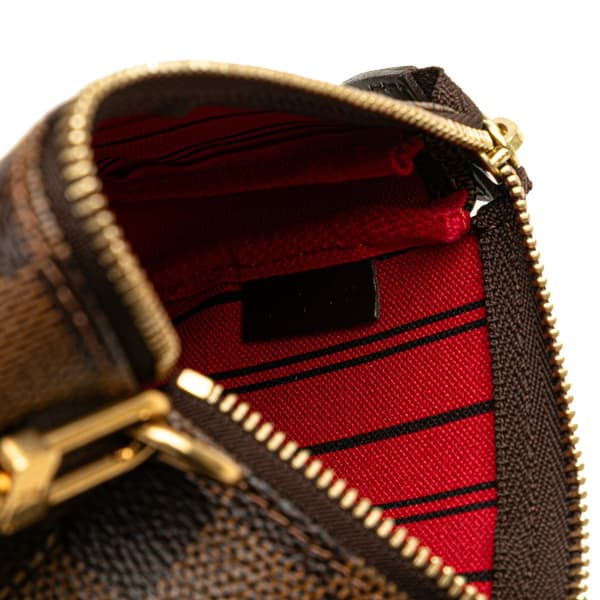 Pre-owned Louis Vuitton Damier Ebene Trunks and Bags Mini Pochette Accessoires Brown