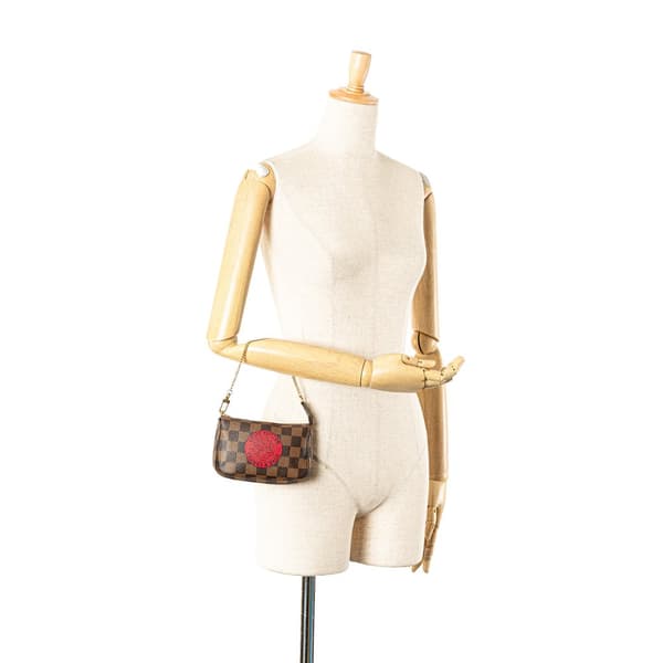 Pre-owned Louis Vuitton Damier Ebene Trunks and Bags Mini Pochette Accessoires Brown