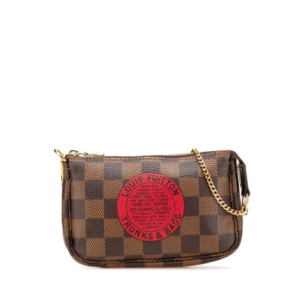 Pre-owned Louis Vuitton Damier Ebene Trunks and Bags Mini Pochette Accessoires Brown