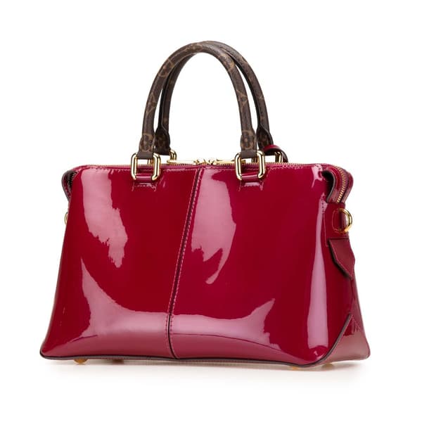 Pre-owned Louis Vuitton Vernis Miroir Satchel Purple
