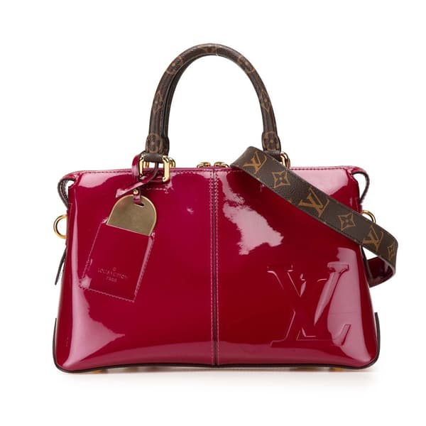 Pre-owned Louis Vuitton Vernis Miroir Satchel Purple