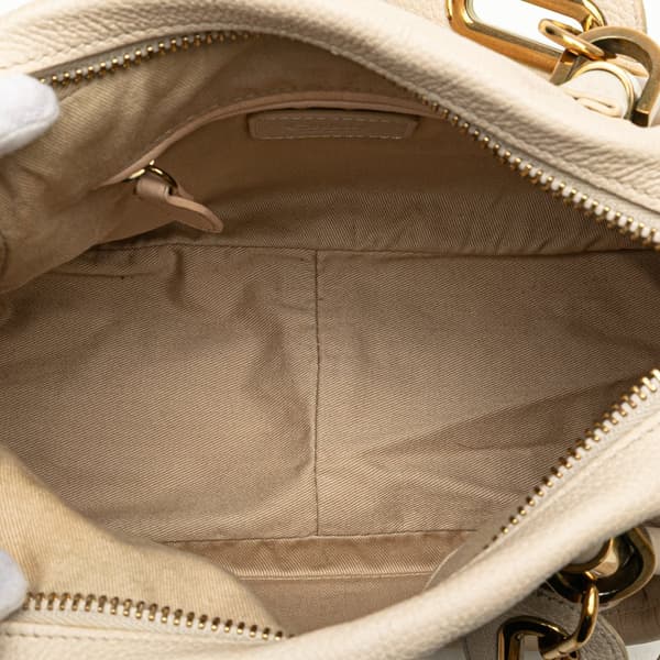 Pre-owned Chloé Small Leather Paraty Satchel White