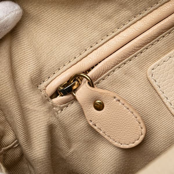 Pre-owned Chloé Small Leather Paraty Satchel White