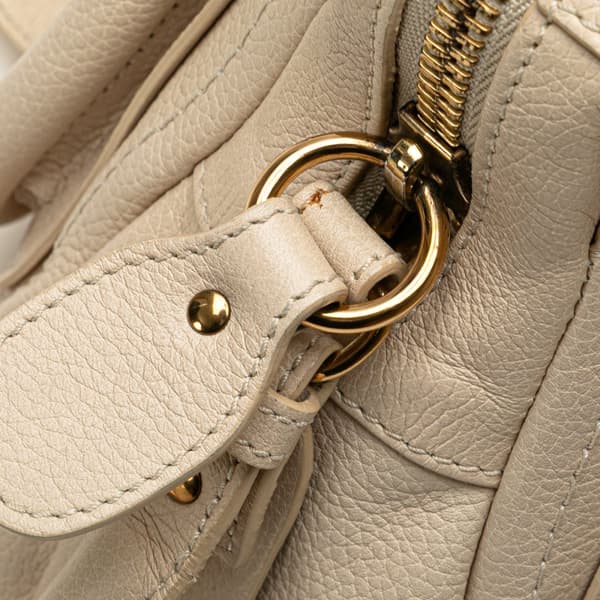 Pre-owned Chloé Small Leather Paraty Satchel White