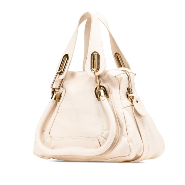 Pre-owned Chloé Small Leather Paraty Satchel White