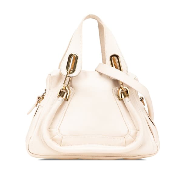Pre-owned Chloé Small Leather Paraty Satchel White