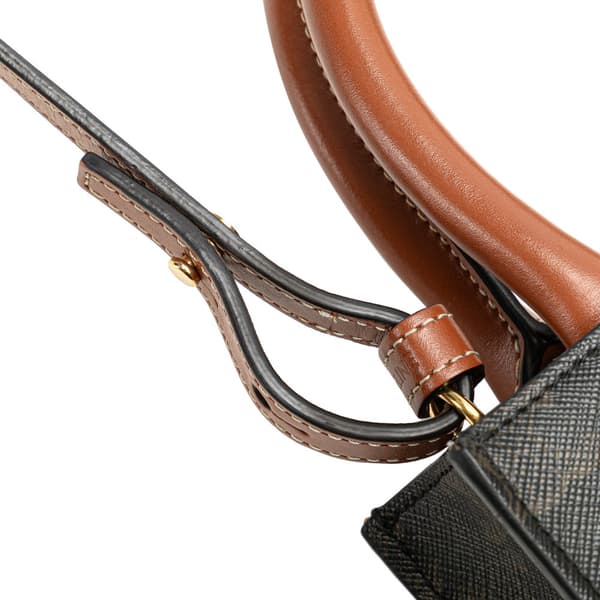 Pre-owned Celine Mini Triomphe Coated Canvas Vertical Cabas Satchel Brown