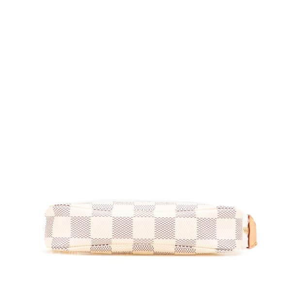 Pre-owned Louis Vuitton Damier Azur Mini Pochette Accessoires White