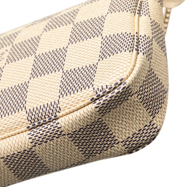Pre-owned Louis Vuitton Damier Azur Mini Pochette Accessoires White