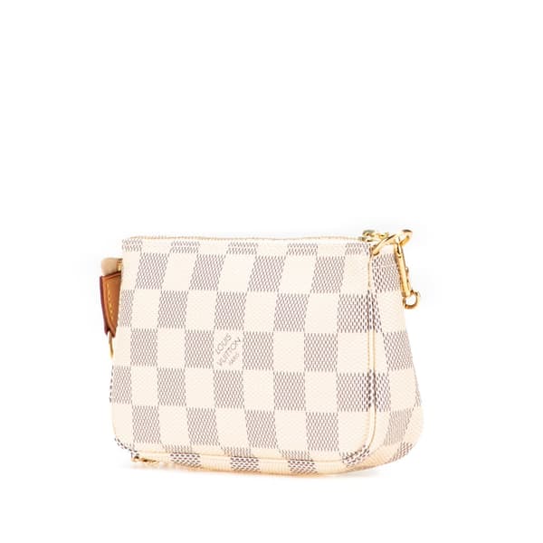 Pre-owned Louis Vuitton Damier Azur Mini Pochette Accessoires White