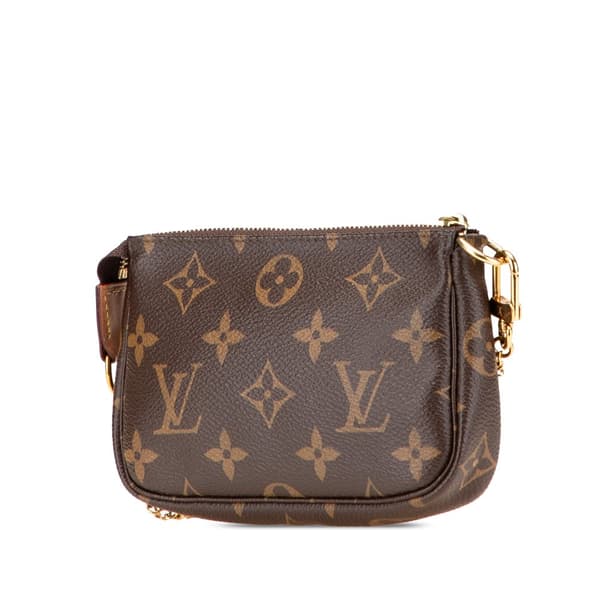 Pre-owned Louis Vuitton Monogram Mini Pochette Accessoires Brown