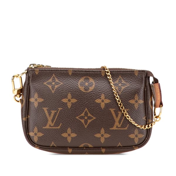 Pre-owned Louis Vuitton Monogram Mini Pochette Accessoires Brown