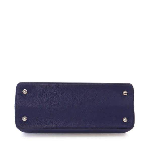 Pre-owned Louis Vuitton Taurillon Capucines MM Blue