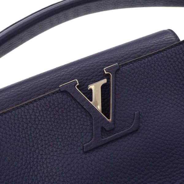 Pre-owned Louis Vuitton Taurillon Capucines MM Blue