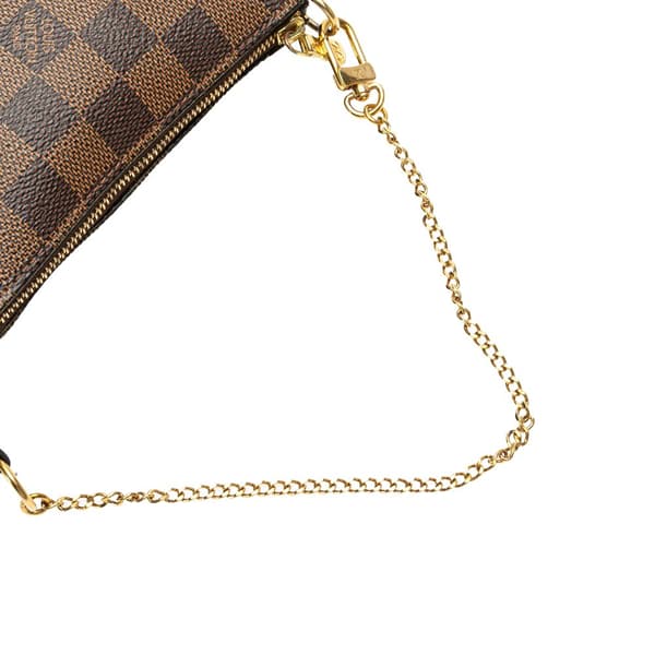 Pre-owned Louis Vuitton Damier Ebene Mini Pochette Accessoires Brown