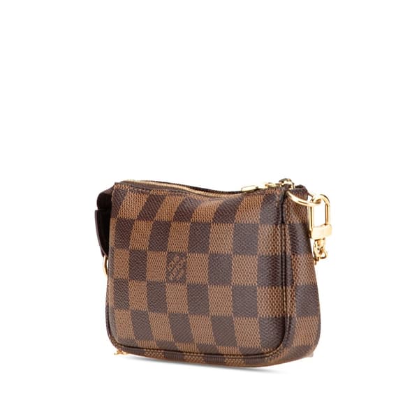 Pre-owned Louis Vuitton Damier Ebene Mini Pochette Accessoires Brown