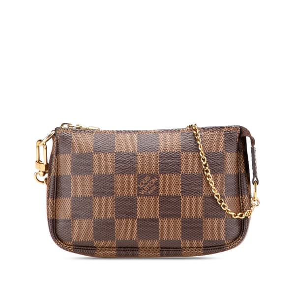 Pre-owned Louis Vuitton Damier Ebene Mini Pochette Accessoires Brown
