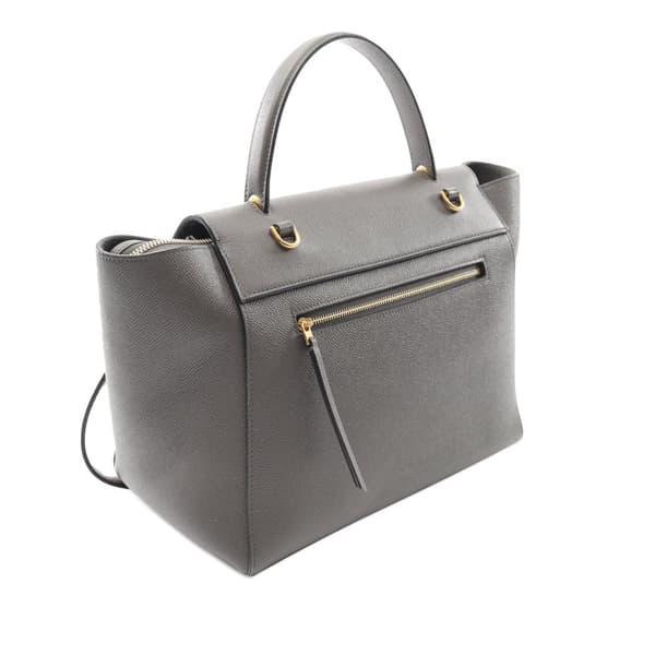 Pre-owned Celine Mini Grained Calfskin Belt Bag Gray