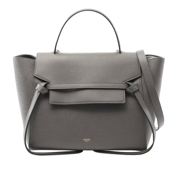 Pre-owned Celine Mini Grained Calfskin Belt Bag Gray