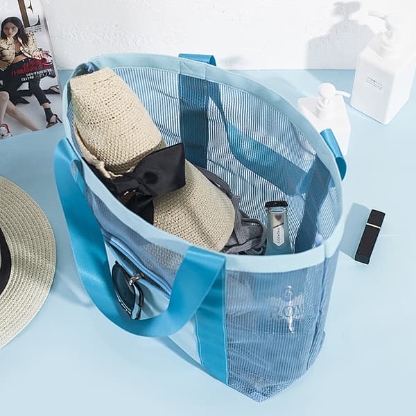 Lollanda Nät Strandväska för Damer, Picknickväska, 33×11×32 cm - Vattentät och Fällbar Väska för Familjen