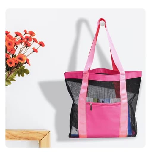 Lollanda Nät Strandväska för Damer, Picknickväska, 33×11×32 cm - Vattentät och Fällbar Väska för Familjen