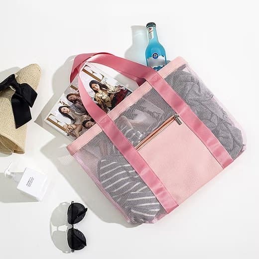 Lollanda Nät Strandväska för Damer, Picknickväska, 33×11×32 cm - Vattentät och Fällbar Väska för Familjen