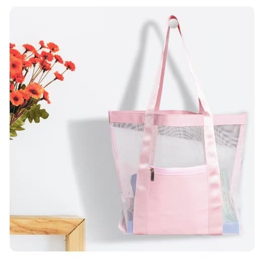Lollanda Nät Strandväska för Damer, Picknickväska, 33×11×32 cm - Vattentät och Fällbar Väska för Familjen