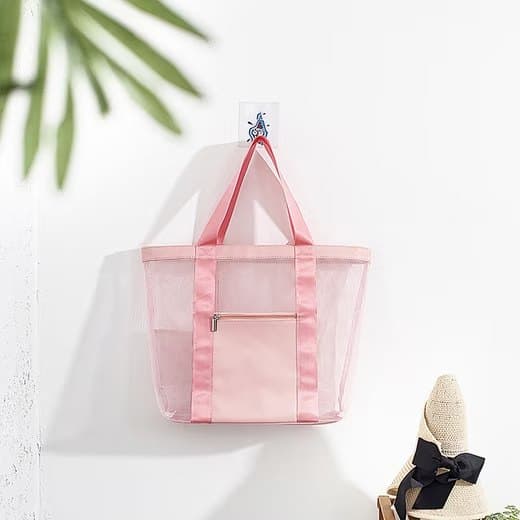 Lollanda Nät Strandväska för Damer, Picknickväska, 33×11×32 cm - Vattentät och Fällbar Väska för Familjen