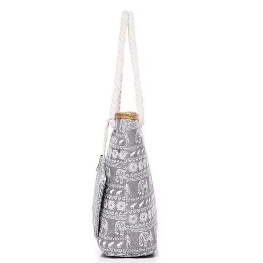 Lollanda XXL Strandväska för Damer 45×33×14 cm, Picknickväska, - Fällbar Väska med Dragkedja och Extra Fickor