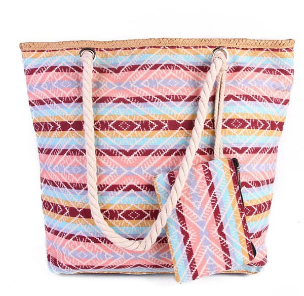 Lollanda XXL Strandväska för Damer 45×33×14 cm, Picknickväska, - Fällbar Väska med Dragkedja och Extra Fickor