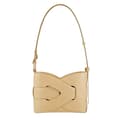 Miniatyrbild 1 av 2: Crossbody-väska, hobo-form, äkta läder, dragkedjestängning,ljus gul