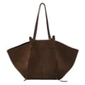 Miniatyrbild 1 av 2: Faux Suede Tote-väska, Axelväska, Avslappnad Tote, Vintage Stil,Kaffe, (30cmMax Längd50cm)