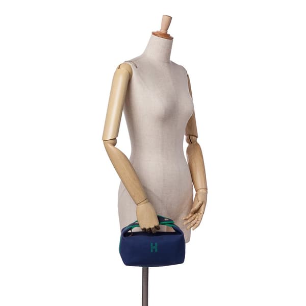 Pre-owned Hermès Small Canvas Bride A Brac Blue