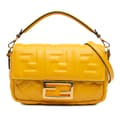 Pikkukuva 1 / 9: Pre-owned Fendi Mini Zucca Embossed Leather Baguette Satchel Yellow