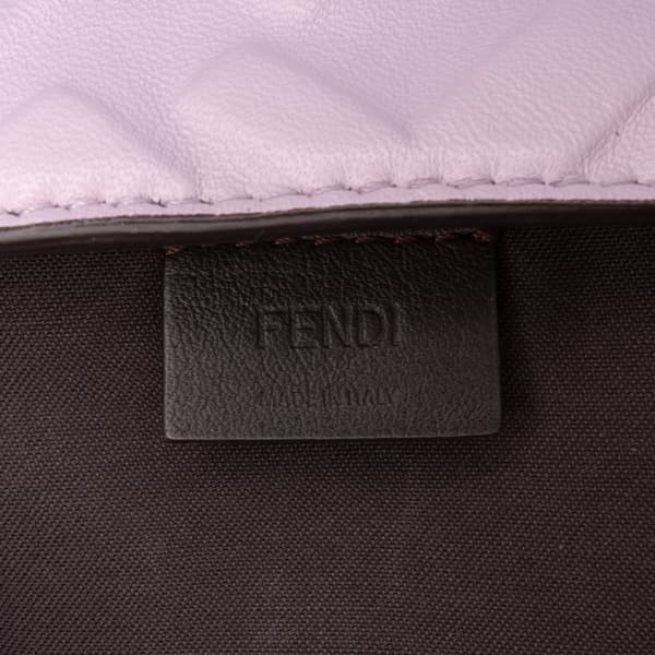 Pre-owned Fendi Mini Zucca Embossed Leather Baguette Satchel Purple