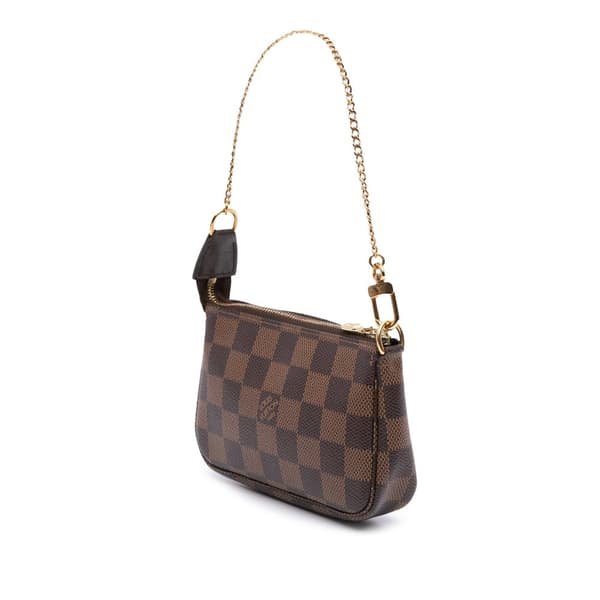 Pre-owned Louis Vuitton Damier Ebene Mini Pochette Accessoires Brown