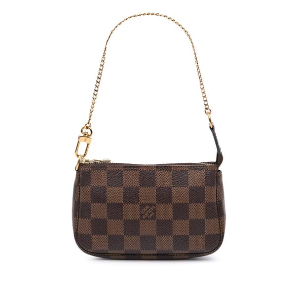 Pre-owned Louis Vuitton Damier Ebene Mini Pochette Accessoires Brown