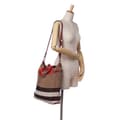 Pikkukuva 10 / 10: Pre-owned Burberry Mega Check Canvas Tottenham Brit Satchel Brown