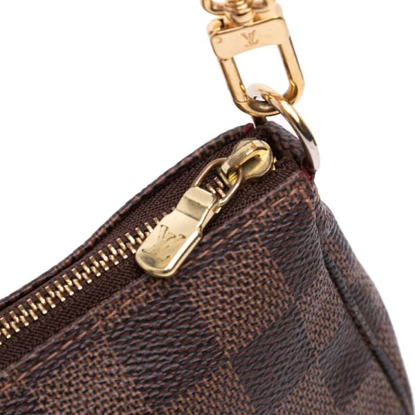 Pre-owned Louis Vuitton Damier Ebene Mini Pochette Accessoires Brown