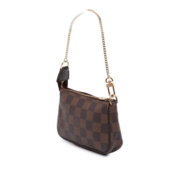 Pre-owned Louis Vuitton Damier Ebene Mini Pochette Accessoires Brown