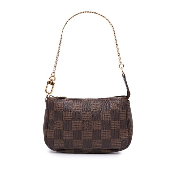 Pre-owned Louis Vuitton Damier Ebene Mini Pochette Accessoires Brown
